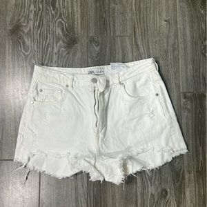 White denim shorts